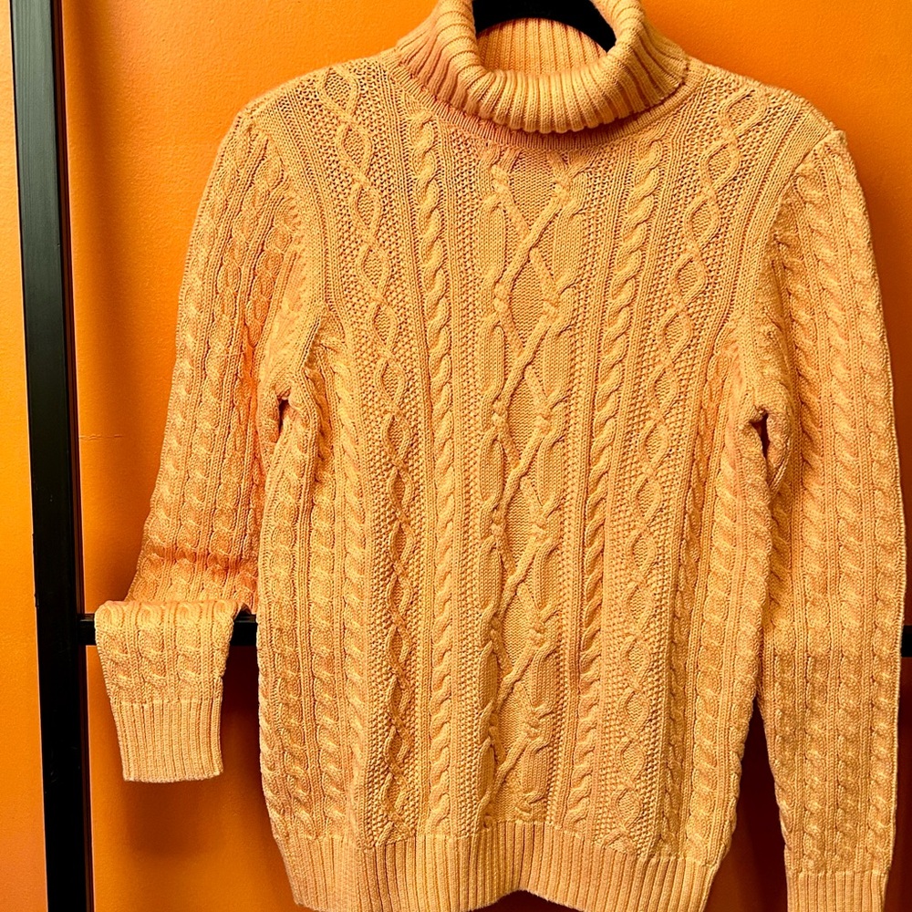 Cable Knit Turtleneck Sweater Womens Cozy Chunky Knit Pullover